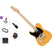 Fender Squier Affinity Series Telecaster LH MN BPG Premium SET Butterscotch Blonde Elektricna gitara