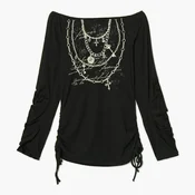 Cropp - Bluza s printom - CRNO