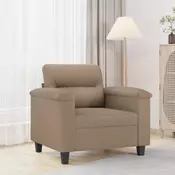 Vidaxl vidaXL Fotelj, Cappuccino, 60 cm, oblazinjen z umetnim usnjem