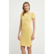 Pamucna haljina Polo Ralph Lauren boja: žuta, mini, ravna, 211943139