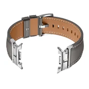 INF Kompatibilen Usnjen Pašček za Samsung Galaxy Watch8 in Watch8 Classic, Sivi s Srebrno Sponko Grey, (5000085972)