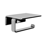IL GIGLIO Toilet Roll Holder with Shelf, chrome - Chrome - 134x70x120 mm - Gedy - IL GIGLIO - 120 - Medeninasti - Nosilec toaletnega papirja - Kvadratni - 134 - 70 - 120 - 14