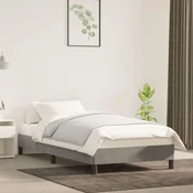 shumee vidaXL Posteljni okvir brez vzmetnice svetlo siv 90x190 cm žamet