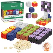 MARIOINEX Marioinex Mini Waffle Green Blocks Komplet gradbenih kock, mehke kocke za otroke, varne – 206 kosov