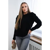 Sweater with cable weave in black