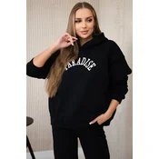 Cotton set with embroidered Paradise black inscription