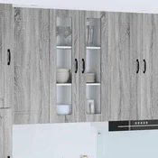 vidaXL Stenska kuhinjska omarica s polico Siva Sonoma 60 x 31 x 100 cm