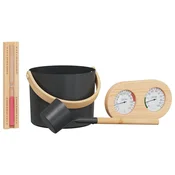 Vidaxl Komplet sauna vedra 4 pcs Črna 8.5 x 8 x 4.5 cm Aluminij