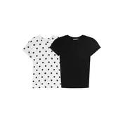 Bershka Majica  črna / bela