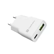 NATEC USB CHARGER RIBERA GAN SLIM USB-A USB-C 20W