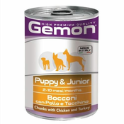 Gemon Puppy&Junior hrana za pse, s piščancem in puranom, 24x415 g