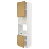 METOD Visoki element za ugradne uredaje, bela/Voxtorp im. hrastovine, 60x60x240 cm
