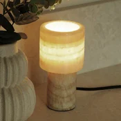 PR Home Namizna svetilka Lucie, krem, marmor, višina 16 cm, G9 - Dnevna soba/jedilnica - Sodobni - krema - Kamen