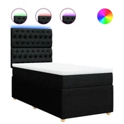 Vidaxl Box spring postelja z vzmetnico črna 80x200 cm blago