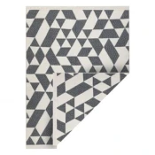 eoshop Geometrijska preproga TWIN 22992, bombažna, obojestranska, z ekološkimi robovi - antracitna/krem ( - Velikost: 200x290 cm)