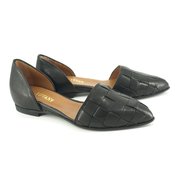 Ženske kožne cipele u crnoj boji - poluotvorene