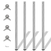 vidaXL 4 Nastavljive Noge za Mizo Krom 1100 mm