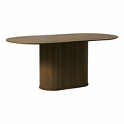 Rjava jedilna miza z mizno ploščo v hrastovem dekorju 95x180 cm Nola – Unique Furniture