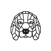 AtmoWood Lesena geometrijska slika - Beagle 65 cm Barva:: Černá