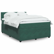 vidaXL vidaXL Box spring postelja z vzmetnico temno zelen 140x190 cm žamet, (21321321)