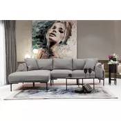 Atelier del Sofa Ugaona garnitura Leo 90x65x255cm Siva