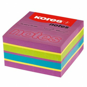 Blok kocka samoljepljiva 75 x 75 mm, 450 listiaa u 4 neon boje, Kores