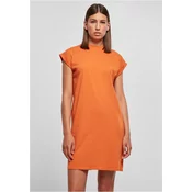 Womens Turtle Extended Shoulder Dress - Orange