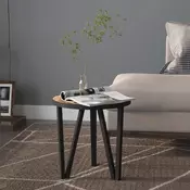 Stolic za caj crno-žuti O 35 cm MDF
