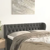 Vidaxl vidaXL Vzglavje s krilci temno sivo 163x23x78/88 cm žamet