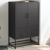Visoka omara črna 68x39x111,5 cm jeklo