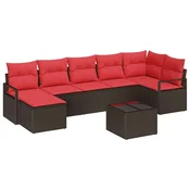 Set sofe s jastukom s pohranom 8 pcs Smeda i crvena poliratan