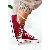 Womens Classic Sneakers Burgundy Ecoma