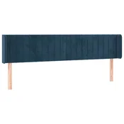 Vidaxl Vzglavje z ušesi temno modro 183x16x78/88 cm žamet