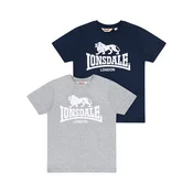 LONSDALE Majica KELSO mornarska/pegasto siva/bela