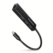 USB HUB AXAGON HMC-GL3A 3x USB-C + Gigabit LAN, 20cm