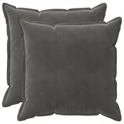vidaXL Prevleka za blazino 2 pcs HOUTEN Temno siva 65 x 65 cm Žamet