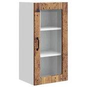 Vidaxl Stenski stekleni kabinet PORTO Star les 40 x 31 x 80 cm