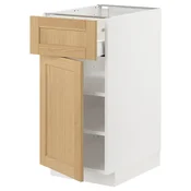 METOD / MAXIMERA Podni element s fiokom/vratima, bela/Forsbacka hrastovina, 40x60 cm