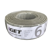 Instalacijski kabel iGET CAT6 UTP PVC Eca 100m/škatla, žični kabel, z razredom požarne odpornosti Eca