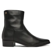 Škornji Tommy Hilfiger Leather Ankle Boot W Zip FW0FW09921 Črna