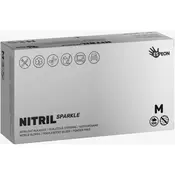 Espeon Nitril Sparkle Pearlescent Silver rokavice iz nitrila brez pudra velikost M 2x50 kos