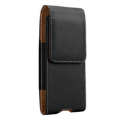 AVIZAR 6-palcna NAVPIČNA torbica za pametni telefon s pasom - črna, (20686226)