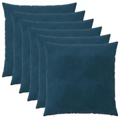 vidaXL Prevleka za blazino 6 pcs HEERLEN Modra 65 x 65 cm Žamet