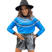 Dstreet Ženski pulover RUBY GLOW blue my2251 L-XL