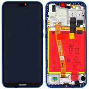 LCD zaslon s okvirom za Huawei P20 Lite - plavi - AA kvaliteta