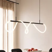 Lucande LED viseče svetilo Kisune, črna/bela, kovina - Dnevna soba/jedilnica - Sodobni - črna, bela - Plastika