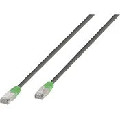 VIVANCO Vivanco 45913 RJ45 omrežni kabel\, Patch kabel CAT 6 F/UTP 10.00 m siva\, zelena zaščiten\, okrogel 1 kos, (20419096)