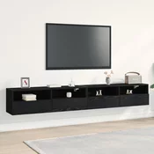 vidaXL vidaXL TV stenske omare 2 kosa Črni hrast 100x30x30 cm inženirski les, (22012299)