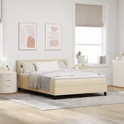 vidaXL vidaXL Postelja z Vzmetnico Krem 140x200 cm, (22051916)