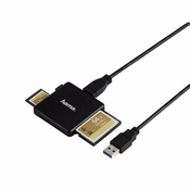 HAMA USB 3.0 citac više kartica, SD/microSD/CF, crni